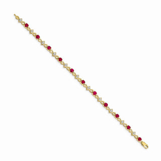7" 14k Yellow Gold Diamond and Ruby Bracelet BM4486-RU-010-YA
