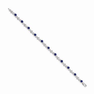 7" 14k White Gold Diamond and Sapphire Bracelet BM4486-SA-010-WA