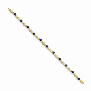 7" 14k Yellow Gold Diamond and Sapphire Bracelet BM4486-SA-010-YA