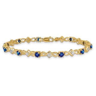 7" 14k Yellow Gold Diamond and Sapphire Bracelet BM4486-SA-010-YA