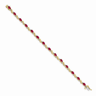 7" 14k Yellow Gold Diamond and Ruby Bracelet BM4487-RU-010-YA