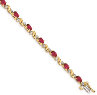 7" 14k Yellow Gold Diamond and Ruby Bracelet BM4487-RU-010-YA