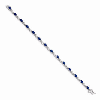 7" 14k White Gold Diamond and Sapphire Bracelet BM4487-SA-010-WA