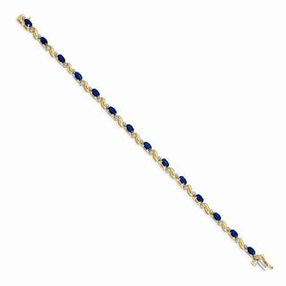 7" 14k Yellow Gold Diamond and Sapphire Bracelet BM4487-SA-010-YA
