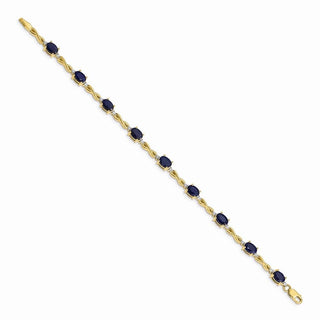 7" 14k Yellow Gold Diamond and Sapphire Bracelet BM4488-SA-025-YA
