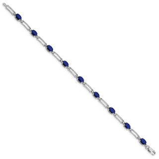 7" 10k White Gold Diamond and Sapphire Bracelet BM4489-SA-005-1WA