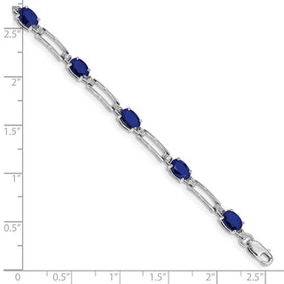7" 10k White Gold Diamond and Sapphire Bracelet BM4489-SA-005-1WA