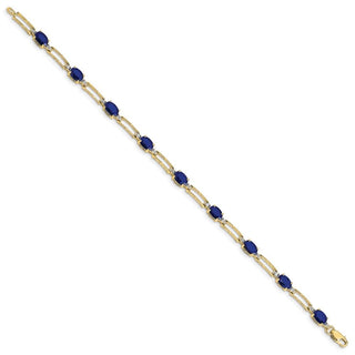 7" 10k Yellow Gold Diamond and Sapphire Bracelet BM4489-SA-005-1YA