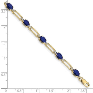 7" 10k Yellow Gold Diamond and Sapphire Bracelet BM4489-SA-005-1YA