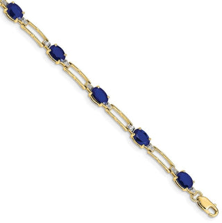 7" 10k Yellow Gold Diamond and Sapphire Bracelet BM4489-SA-005-1YA