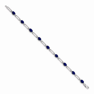 7" 14k White Gold Diamond and Sapphire Bracelet BM4489-SA-005-WA