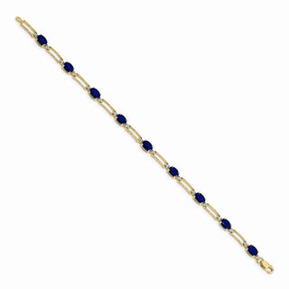 7" 14k Yellow Gold Diamond and Sapphire Bracelet BM4489-SA-005-YA