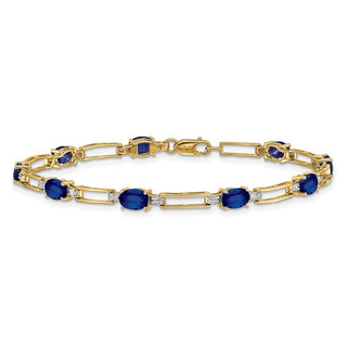 7" 14k Yellow Gold Diamond and Sapphire Bracelet BM4489-SA-005-YA