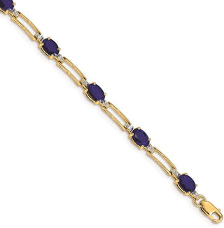 7" 14k Yellow Gold Diamond and Sapphire Bracelet BM4489-SA-005-YA