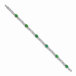 7" 14k White Gold Diamond and Emerald Infinity Bracelet BM4490-EM-020-WA