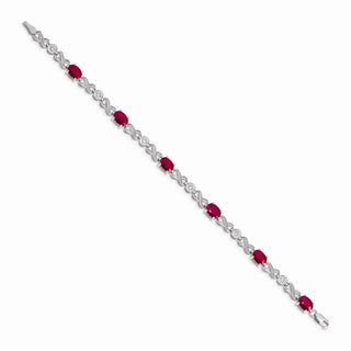 7" 14k White Gold Diamond and Ruby Infinity Bracelet BM4490-RU-020-WA