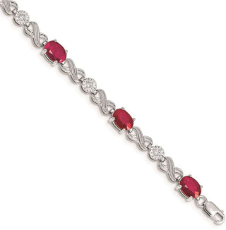 7" 14k White Gold Diamond and Ruby Infinity Bracelet BM4490-RU-020-WA