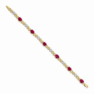 7" 14k Yellow Gold Diamond and Ruby Infinity Bracelet BM4490-RU-020-YA