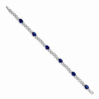 7" 14k White Gold Diamond and Sapphire Infinity Bracelet BM4490-SA-020-WA