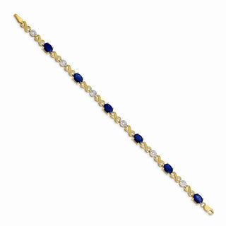 7" 14k Yellow Gold Diamond and Sapphire Infinity Bracelet BM4490-SA-020-YA