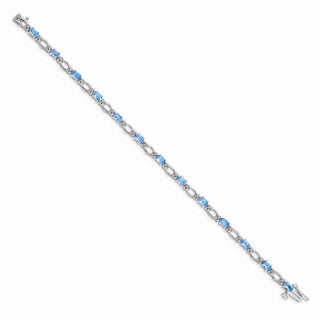 7" 14k White Gold Diamond and Blue Topaz Bracelet BM4491-BT-010-WA