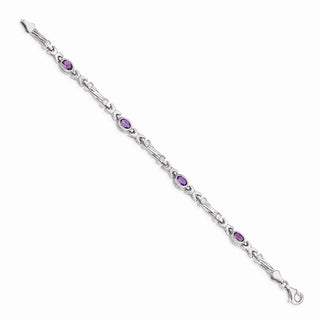 7" 14k White Gold Amethyst Bracelet BM4497-AM-W