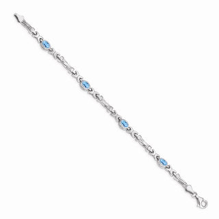 7" 14k White Gold Blue Topaz Bracelet BM4497-BT-W