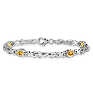 7" 14k White Gold Citrine Bracelet BM4497-CI-W