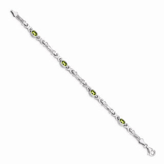 7" 14k White Gold Peridot Bracelet BM4497-PE-W
