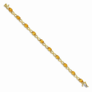 7" 14k Yellow Gold 7x5mm Oval Citrine Bracelet BM4498-CI-Y