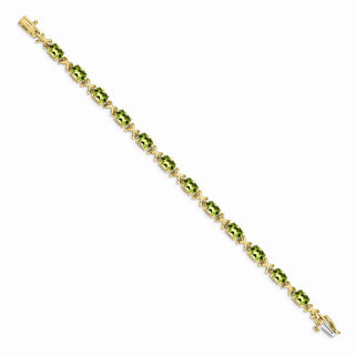 7" 14k Yellow Gold 7x5mm Oval Peridot Bracelet BM4499-PE-Y