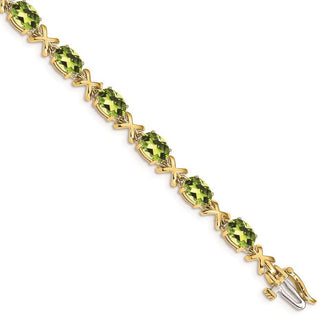 7" 14k Yellow Gold 7x5mm Oval Peridot Bracelet BM4499-PE-Y