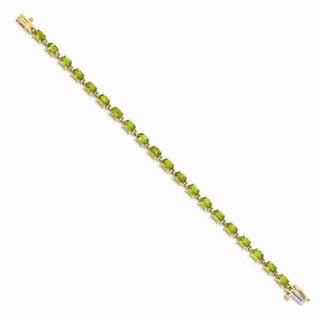 7" 14k Yellow Gold 6x4mm Oval Peridot Bracelet BM4500-PE-Y