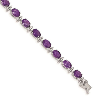 7" 14k White Gold Amethyst Bracelet BM4501-AM-W