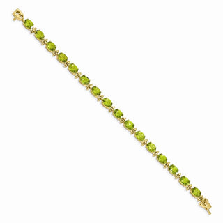 7" 14k Yellow Gold Peridot Bracelet
