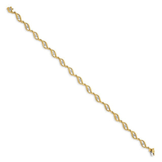 14k Yellow Gold Diamond 7.5in Link Bracelet