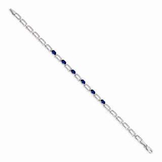 7" 14k White Gold Sapphire and Diamond Bracelet BM4752-SA-001-WA