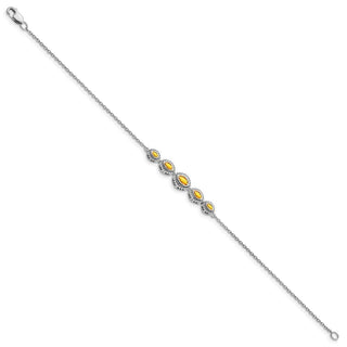 7" 14k White Gold Marquise Citrine Bracelet