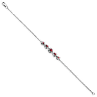 7" 14k White Gold Marquise Garnet Bangle Bracelet BM7200-GA-W