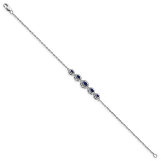 7" 14k White Gold Marquise Sapphire Bracelet
