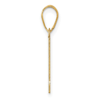 14k Yellow Gold Polished Block Number 1 Pendant