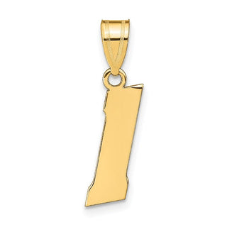 14k Yellow Gold Polished Block Number 1 Pendant