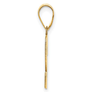 14k Yellow Gold Polished Block Number 2 Pendant