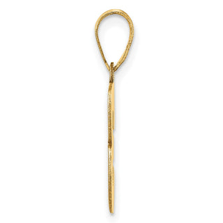 14k Yellow Gold Polished Block Number 3 Pendant