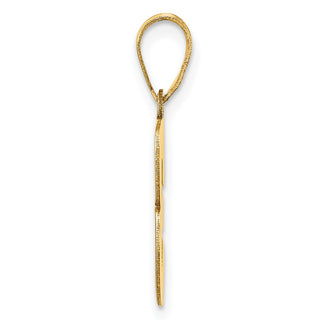 14k Yellow Gold Polished Block Number 3 Pendant