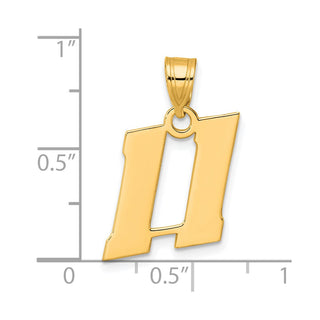 14k Yellow Gold Polished Block Number 11 Pendant