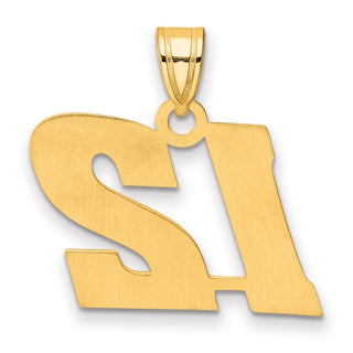 14k Yellow Gold Polished Block Number 12 Pendant