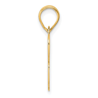 14k Yellow Gold Polished Block Number 13 Pendant