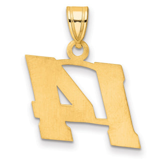 14k Yellow Gold Polished Block Number 14 Pendant