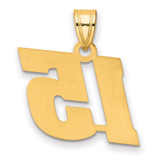 14k Yellow Gold Polished Block Number 15 Pendant